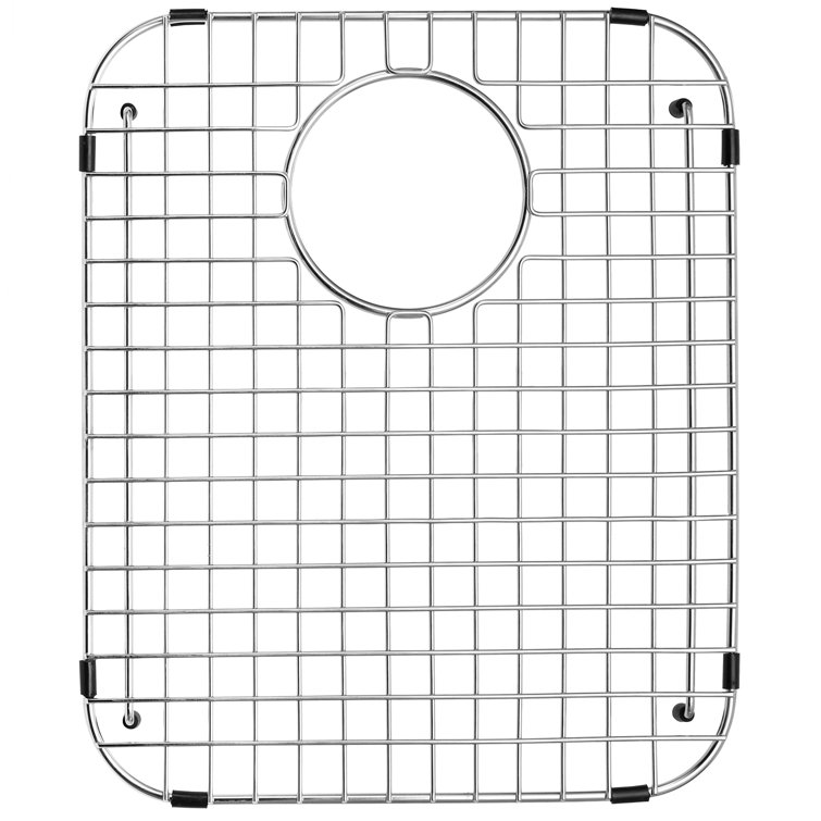 14.06" x 17.17" Stainless Steel Sink Grid with Rear Drain