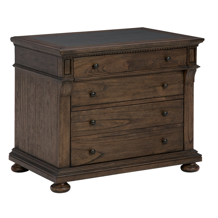 Brown Traditional 2-Drawer Lockable Lateral File Cabinet