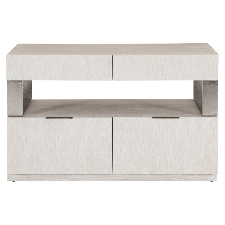 Cream Transitional 4-Drawer Legal Size Filing Credenza