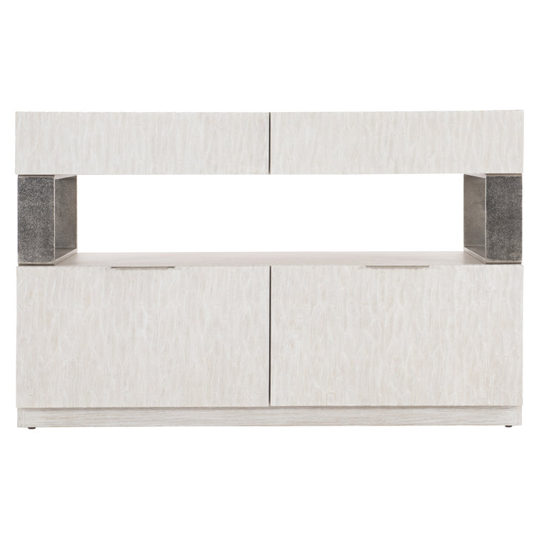 Cream Transitional 4-Drawer Legal Size Filing Credenza