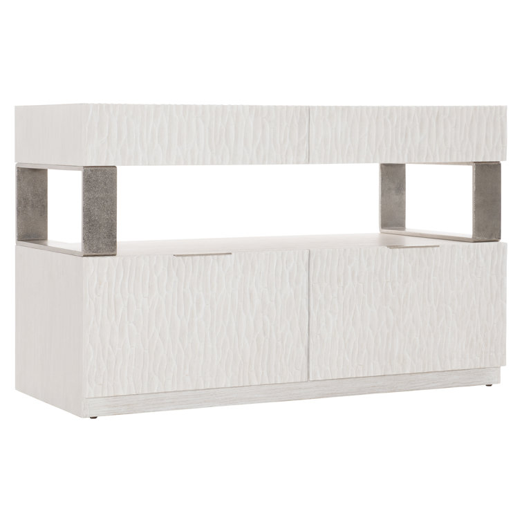 Cream Transitional 4-Drawer Legal Size Filing Credenza