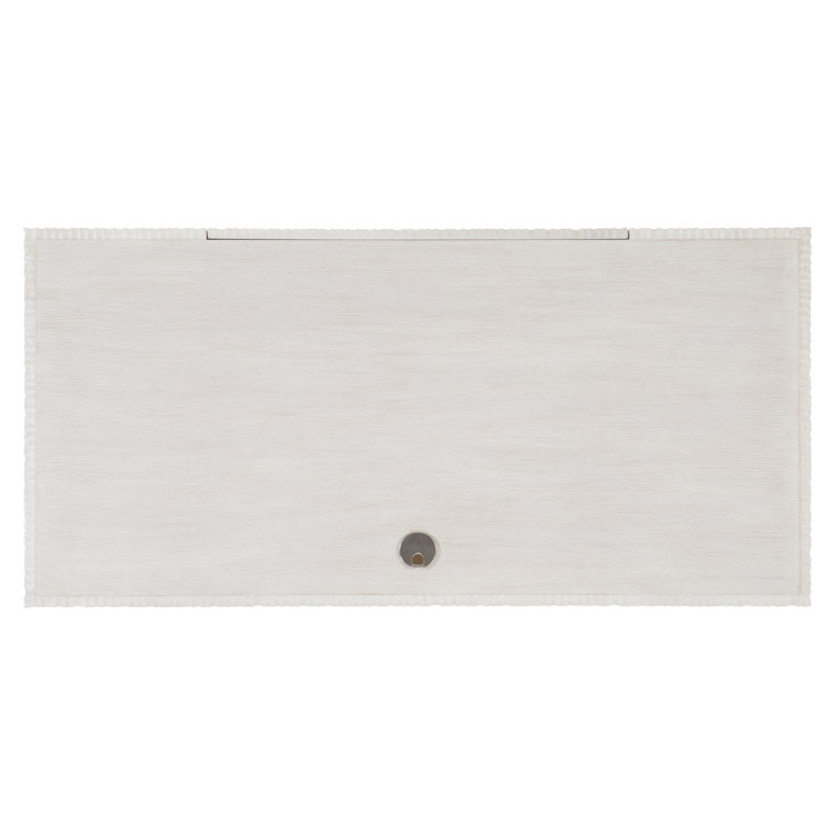 White Weathered Bone Wood Desk with Drawer and USB Port
