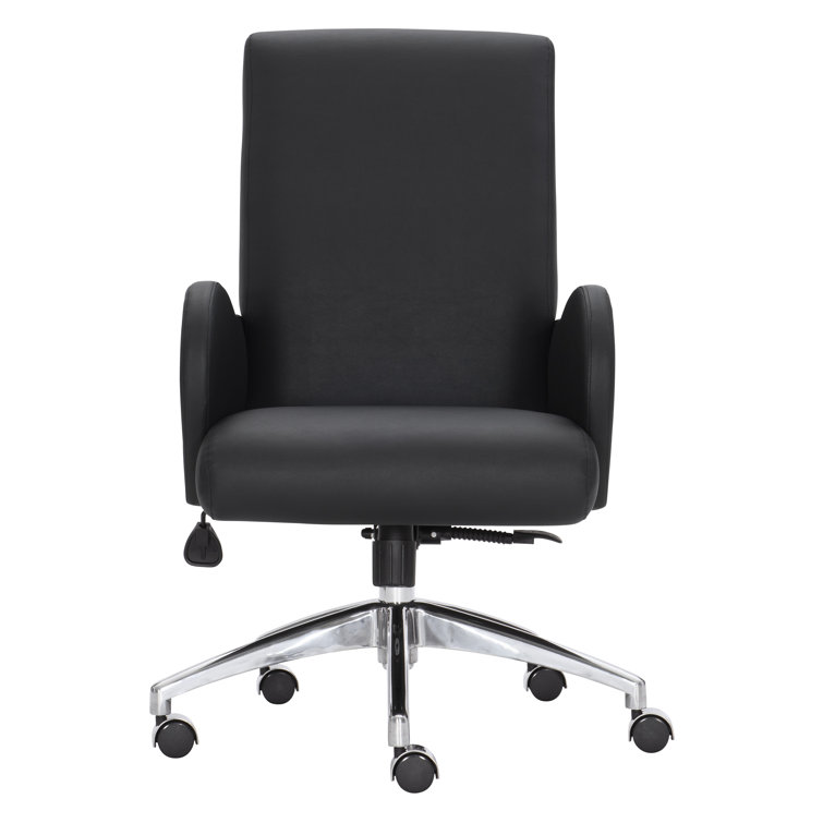 Black High Back Swivel Task Chair with Vinyl Upholstery