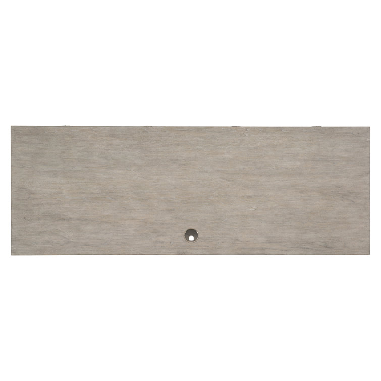 Forsyth Transitional Gray Solid Wood Executive Desk with USB Port