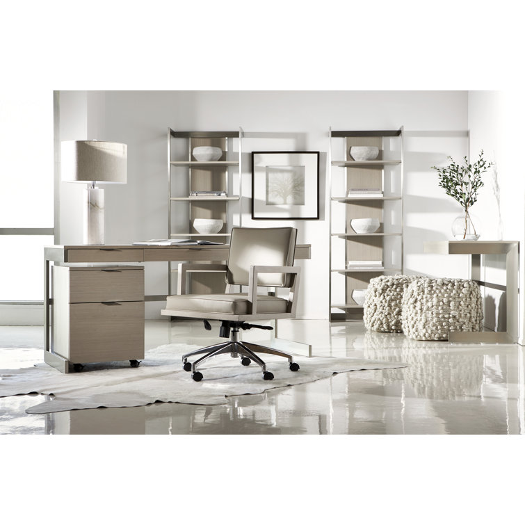 Paloma Transitional 74'' Gray Wood Etagere with Adjustable Shelves