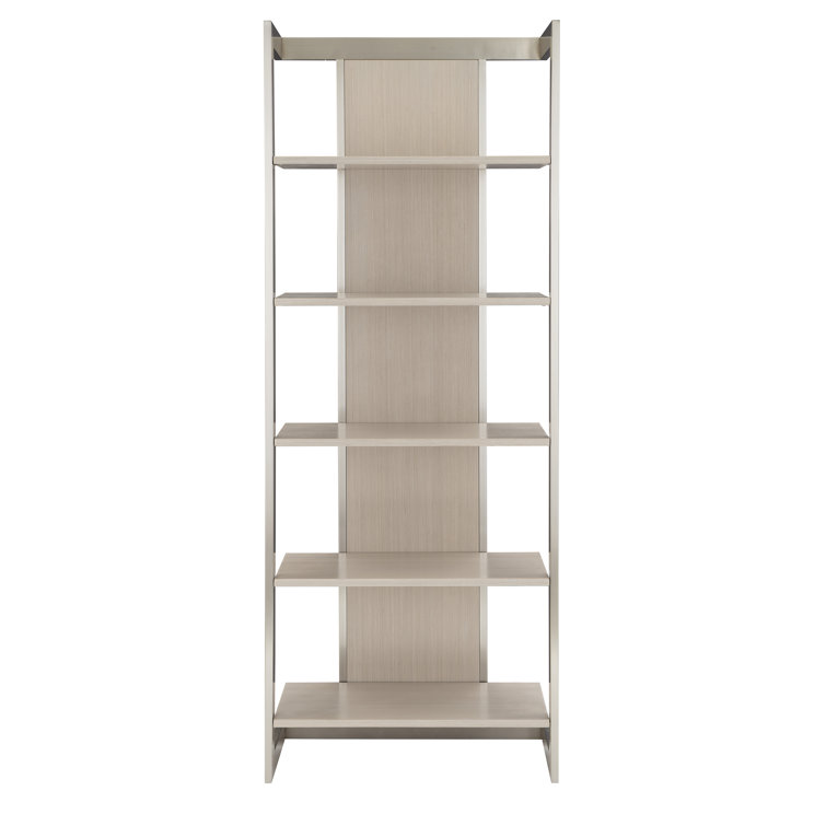 Paloma Transitional 74'' Gray Wood Etagere with Adjustable Shelves