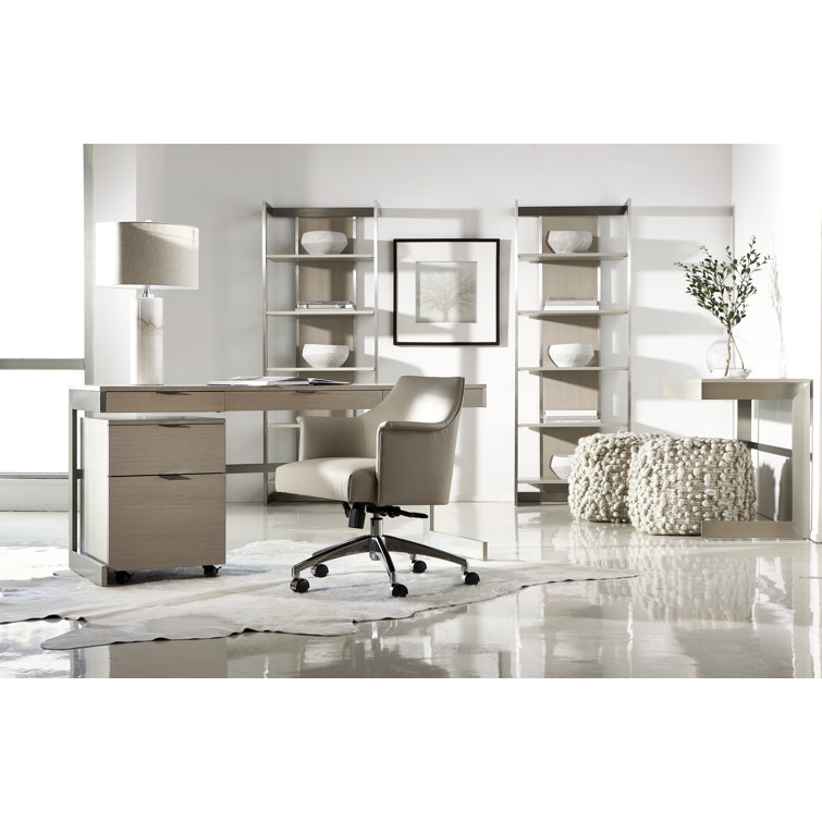 Paloma Transitional 74'' Gray Wood Etagere with Adjustable Shelves