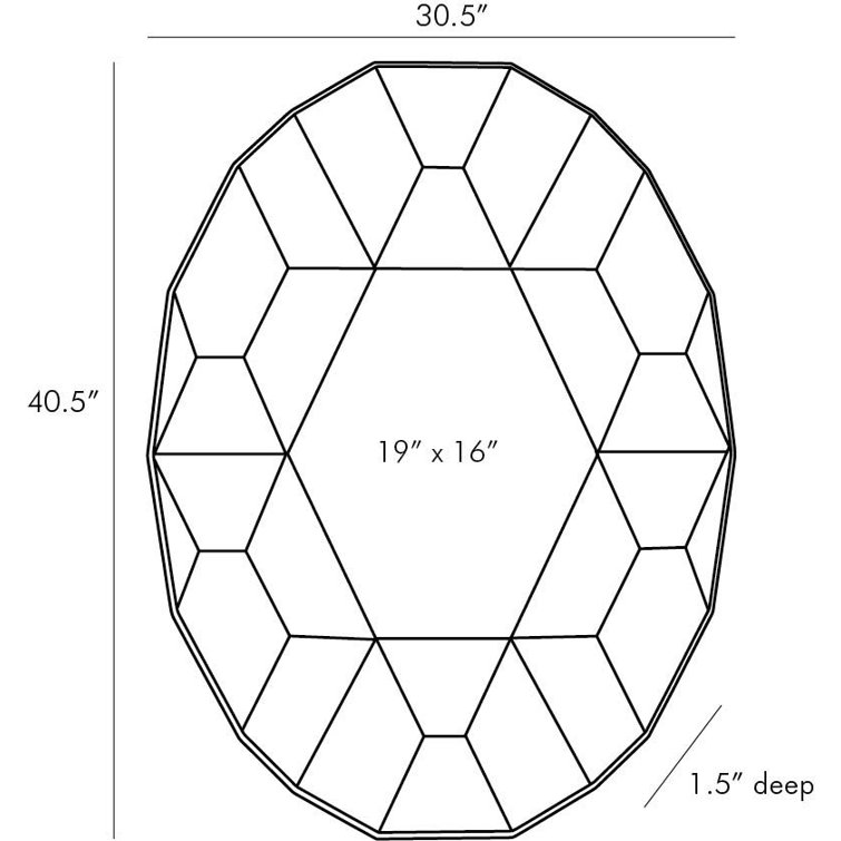 Callen 40.5'' Geometric Iron Framed Wall Mirror with Tortoiseshell Finish