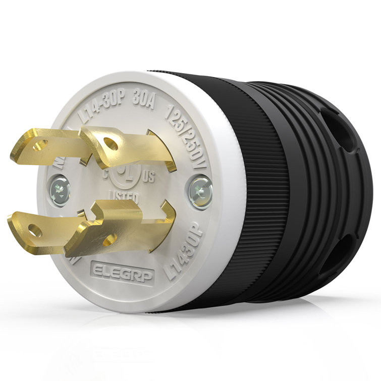 ELEGRP 30-Amp Black and White Single Outlet