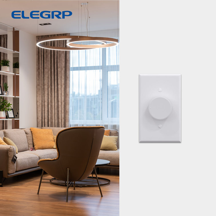 White and Ivory Rotary Dimmer Switch with Gloss Finish, 2-Pack