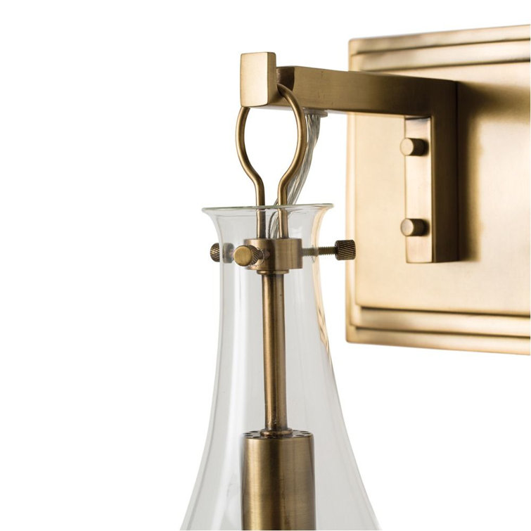 Antique Brass Sconce with Clear Glass Shade