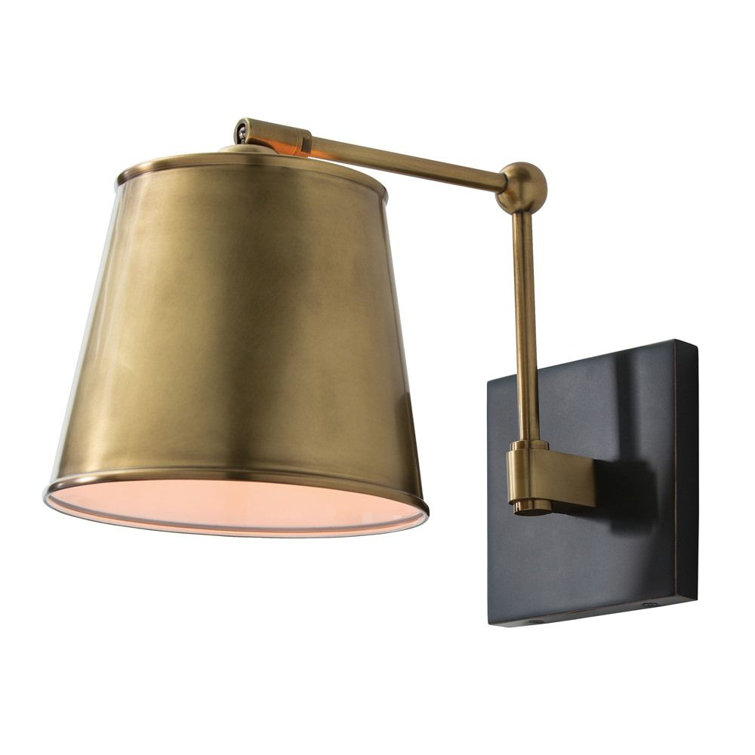 Watson Antique Brass and Bronze Swing Arm Wall Sconce