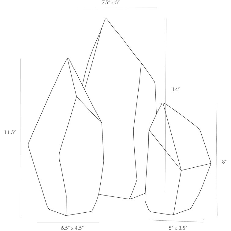 Ivory Resin Geometric Sculptures Set of 3