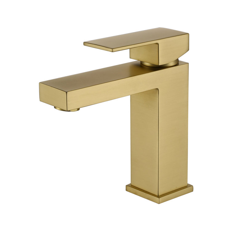 Brushed Gold Single Handle Modern Bathroom Faucet