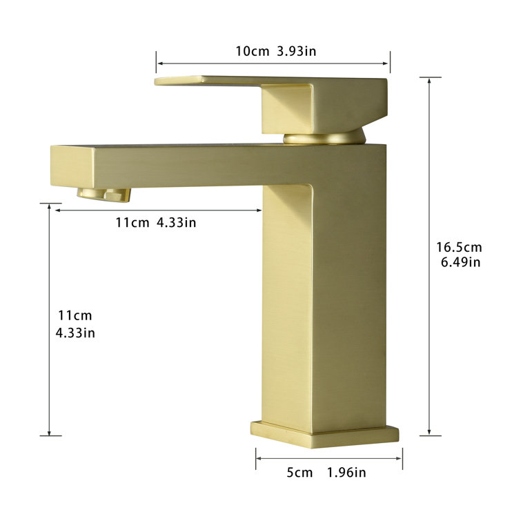 Brushed Gold Single Handle Modern Bathroom Faucet