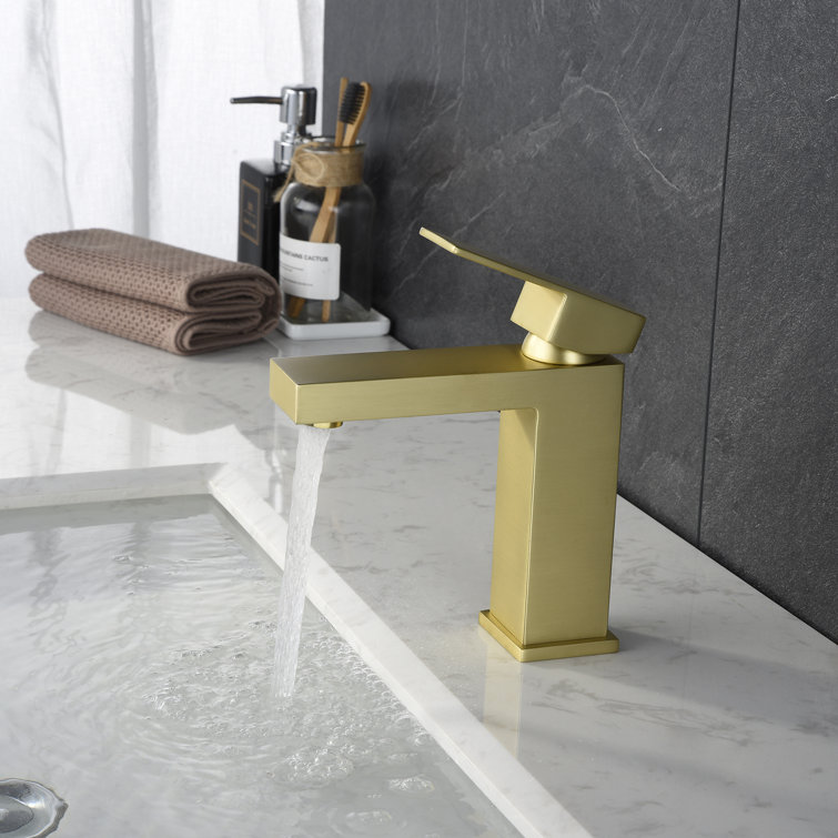 Brushed Gold Single Handle Modern Bathroom Faucet