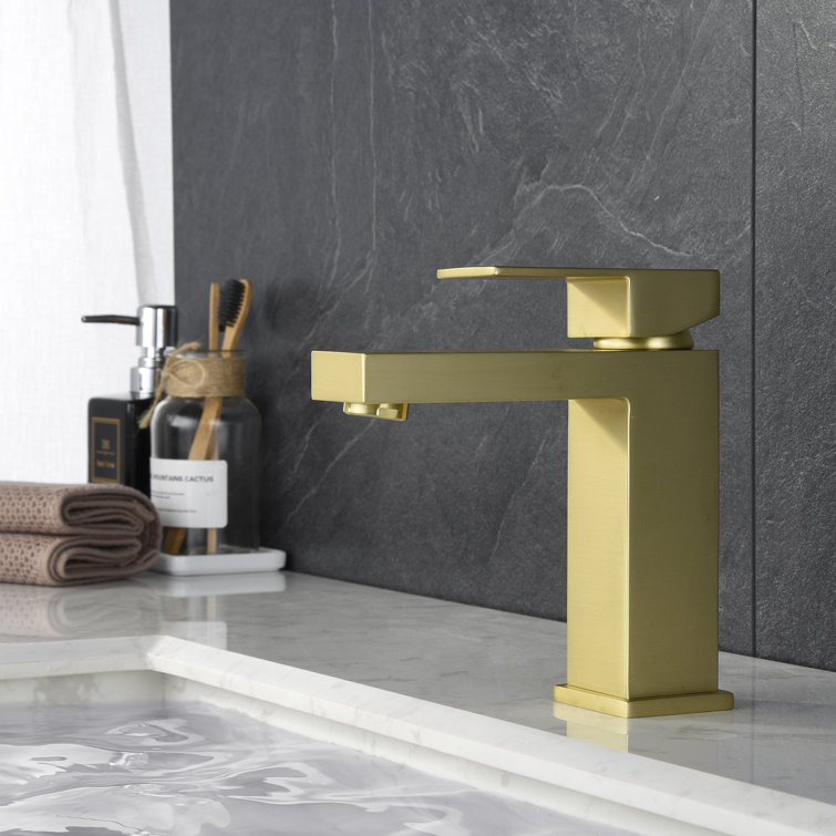 Brushed Gold Single Handle Modern Bathroom Faucet