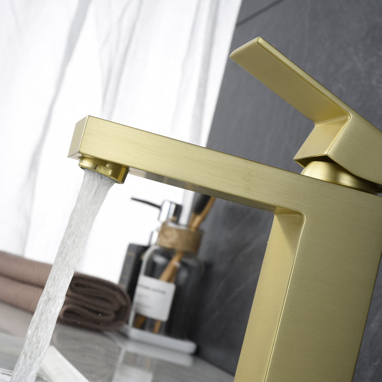 Brushed Gold Single Handle Modern Bathroom Faucet