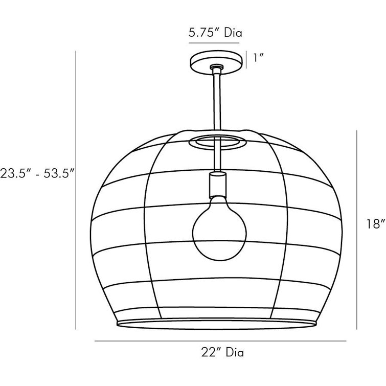 Swami Ombre Brass Dome Pendant Light - Tropical Inspired