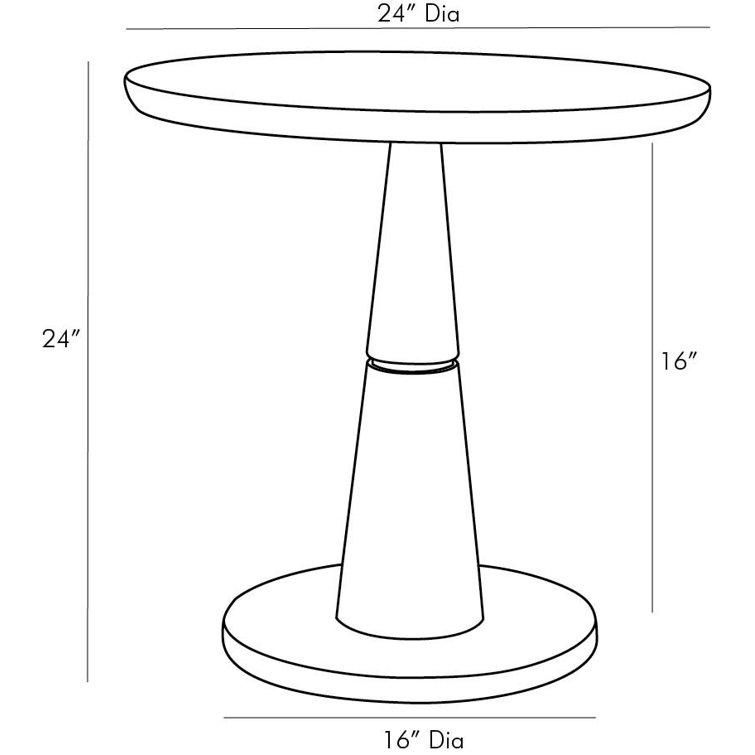 Rochester 24" Round Antique Gold Aluminum Side Table