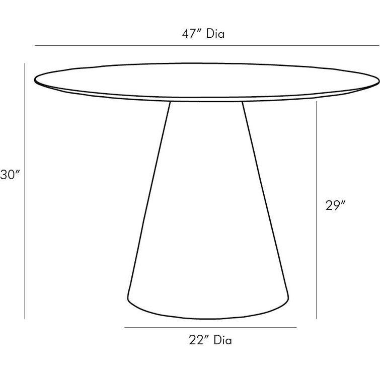 Theodore Round Gray Marble and Wood Dining Table