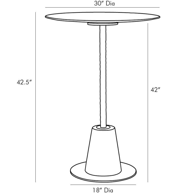 Contemporary Celeste 42.5" Round Marble & Wood Bar Table