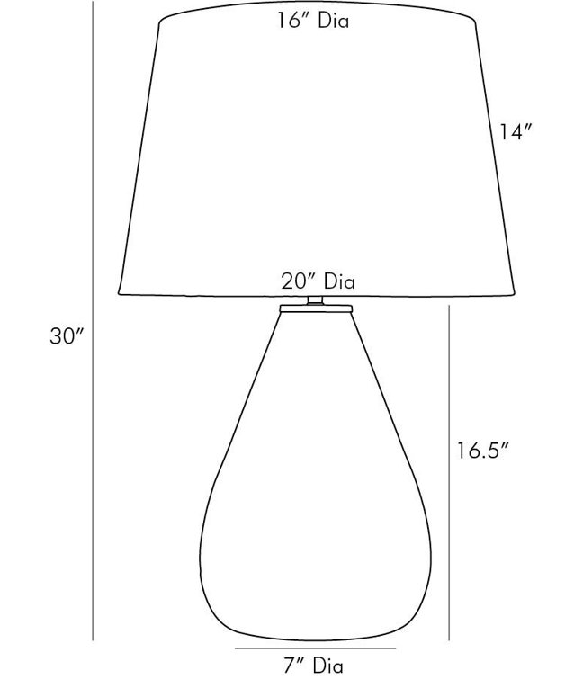 Smoke Ombre Glass Table Lamp with White Linen Shade