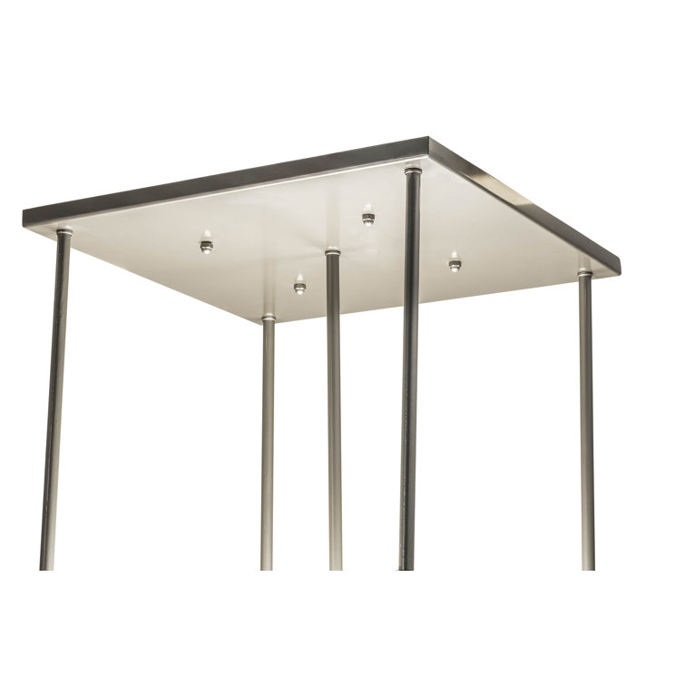 Spalding Bronze Square 4-Light Indoor/Outdoor Pendant with Beige Idalight Lens