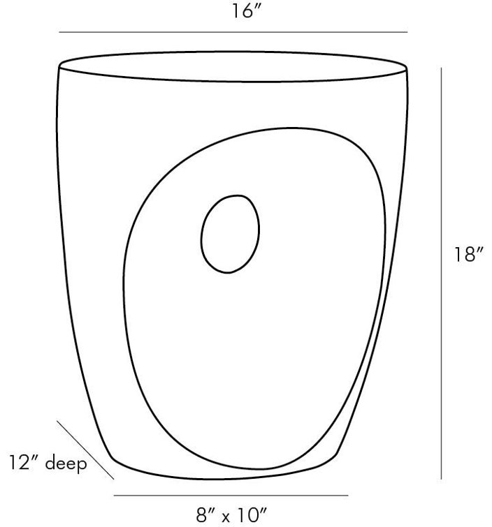 Brett Matte Black Lightweight Concrete Drum-Style End Table