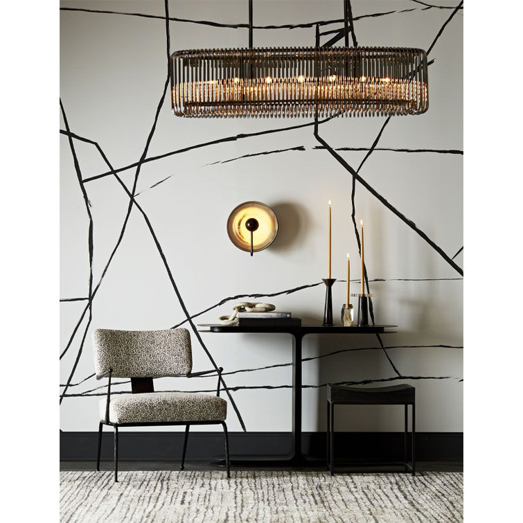 Chandler 12-Light Brown Nickel and Glass Pendant