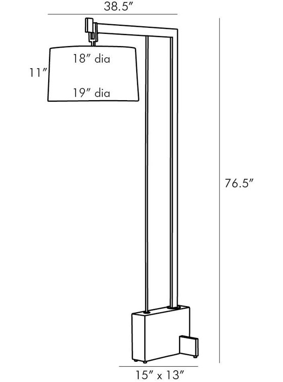 Piloti 76" Arched Faux Marble Base Floor Lamp with Linen Shade