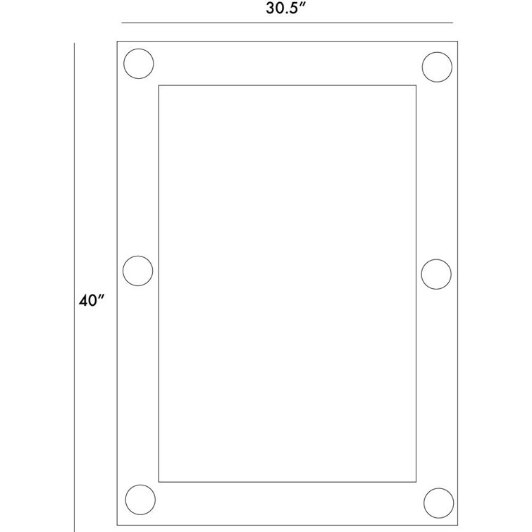 Baldwin 40'' Rectangular Silver Steel Blue Wall Mirror
