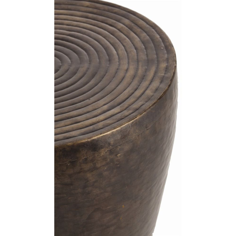 Antique Bronze Round Metal Side Table