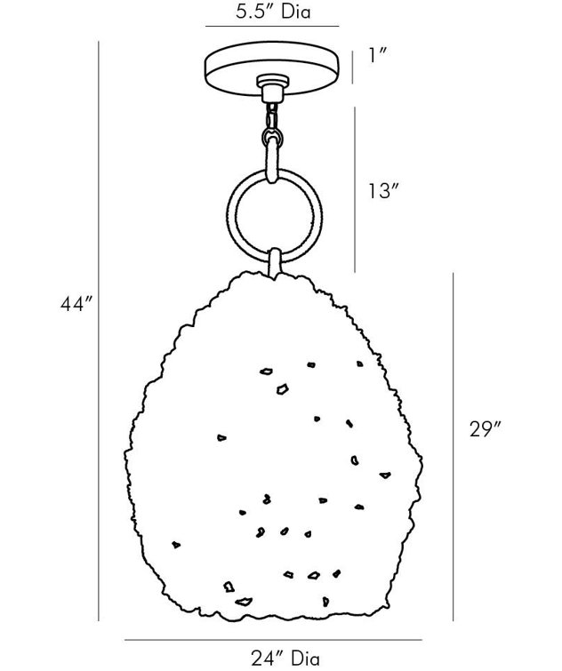 Black Coconut Bead 44" Incandescent Pendant Light