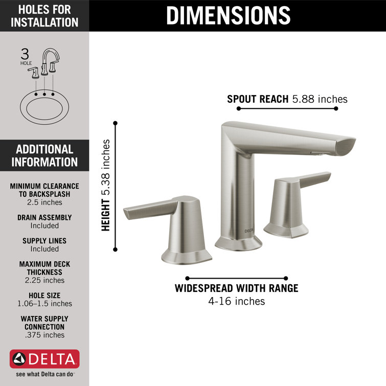 Stainless Steel Modern Widespread Bathroom Faucet with Dual Handles