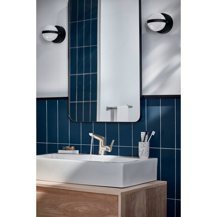 Delta Galeon Contemporary Single Hole Bathroom Faucet, Lumicoat Stainless