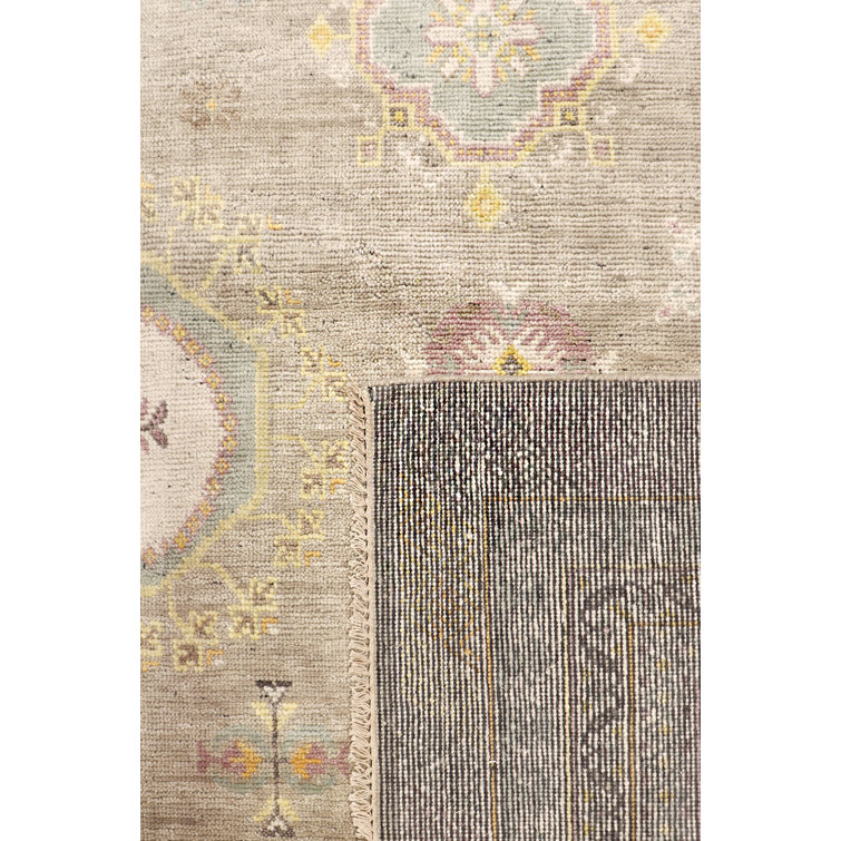 Khotan Camel and Beige Hand-Knotted Wool Silk Area Rug 8' x 10'
