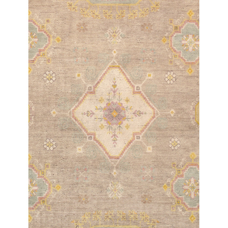 Khotan Camel and Beige Hand-Knotted Wool Silk Area Rug 8' x 10'