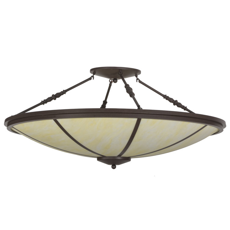 Cafe Noir Glass LED Semi-Flush Mount Ceiling Light