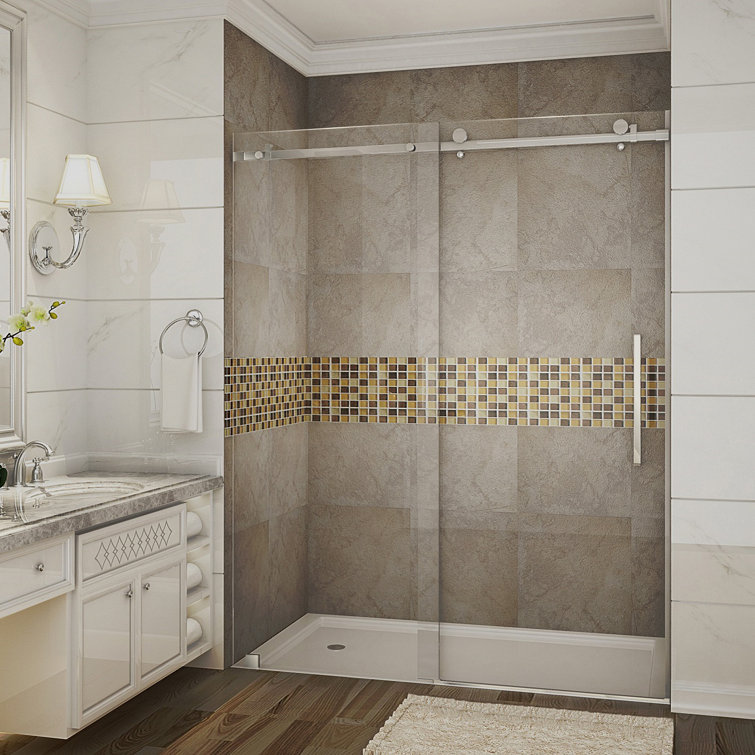 Moselle 56-60" Frameless Sliding Shower Door with Stainless Steel Hardware