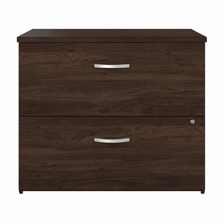 Black Walnut 36'' Wide 2-Drawer Lockable Lateral File Cabinet
