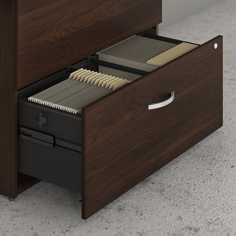 Black Walnut 36'' Wide 2-Drawer Lockable Lateral File Cabinet