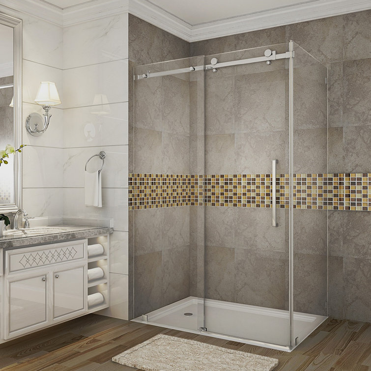 Moselle Stainless Steel Frameless Sliding Shower Enclosure