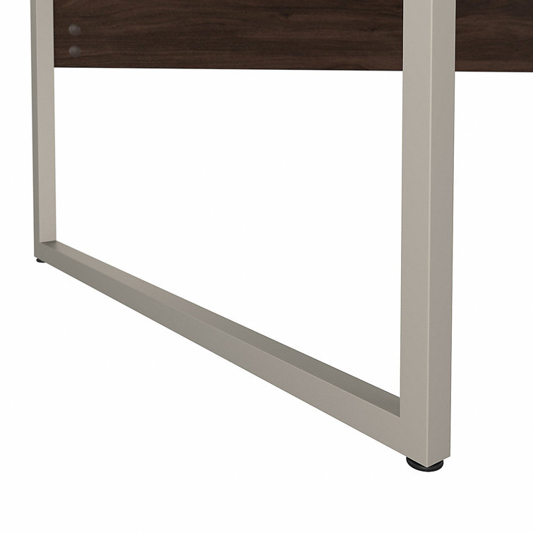 Modern Black Walnut 72" Computer Desk with Metal Legs