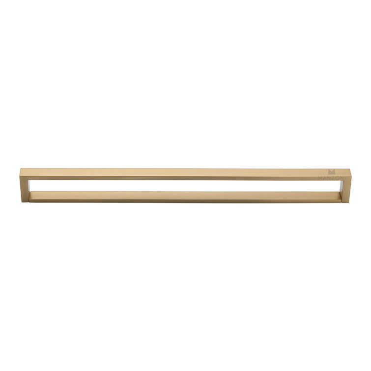 12 5/8" Satin Brass Modern Bar Pull with Mounting Hardware