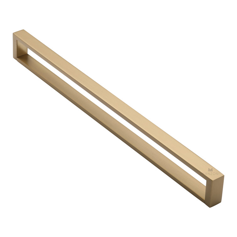 12 5/8" Satin Brass Modern Bar Pull with Mounting Hardware