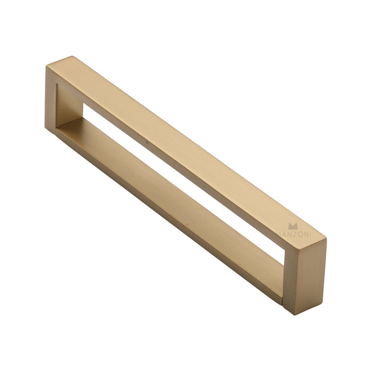 Satin Brass 6.31'' Bar Pull with Dual Mount Installation