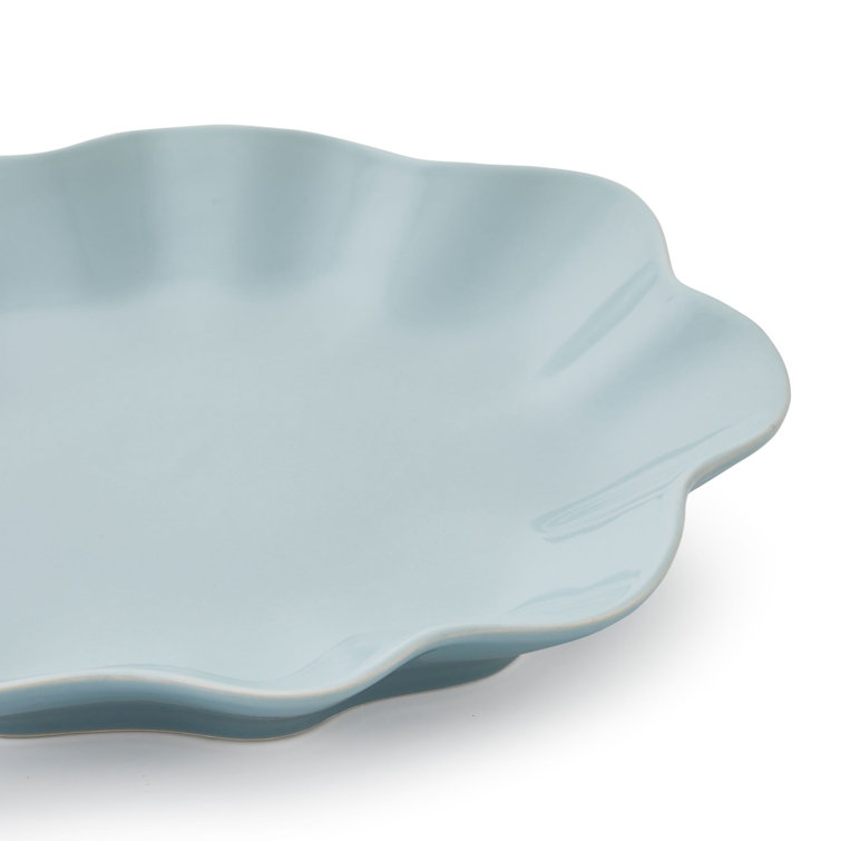 Blue Handcrafted Ceramic Fluted Dinner Plate