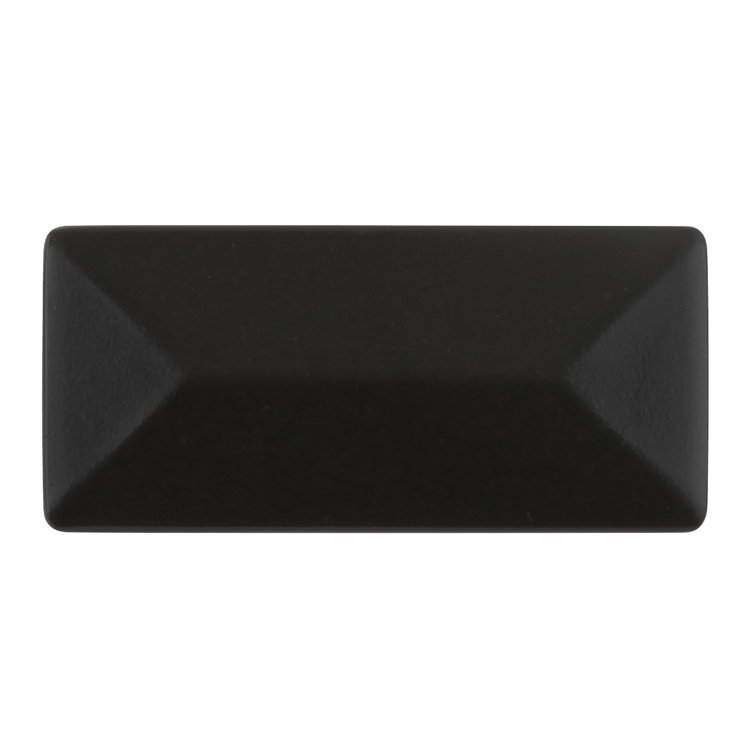 Matte Black Rectangular Cabinet Knob with Mounting Hardware