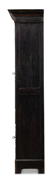 Ebony Black Adjustable Wood Traditional Bookcase